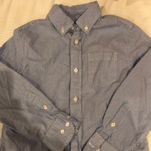 Crewcuts 100% cotton blue stripe button down size 6/7